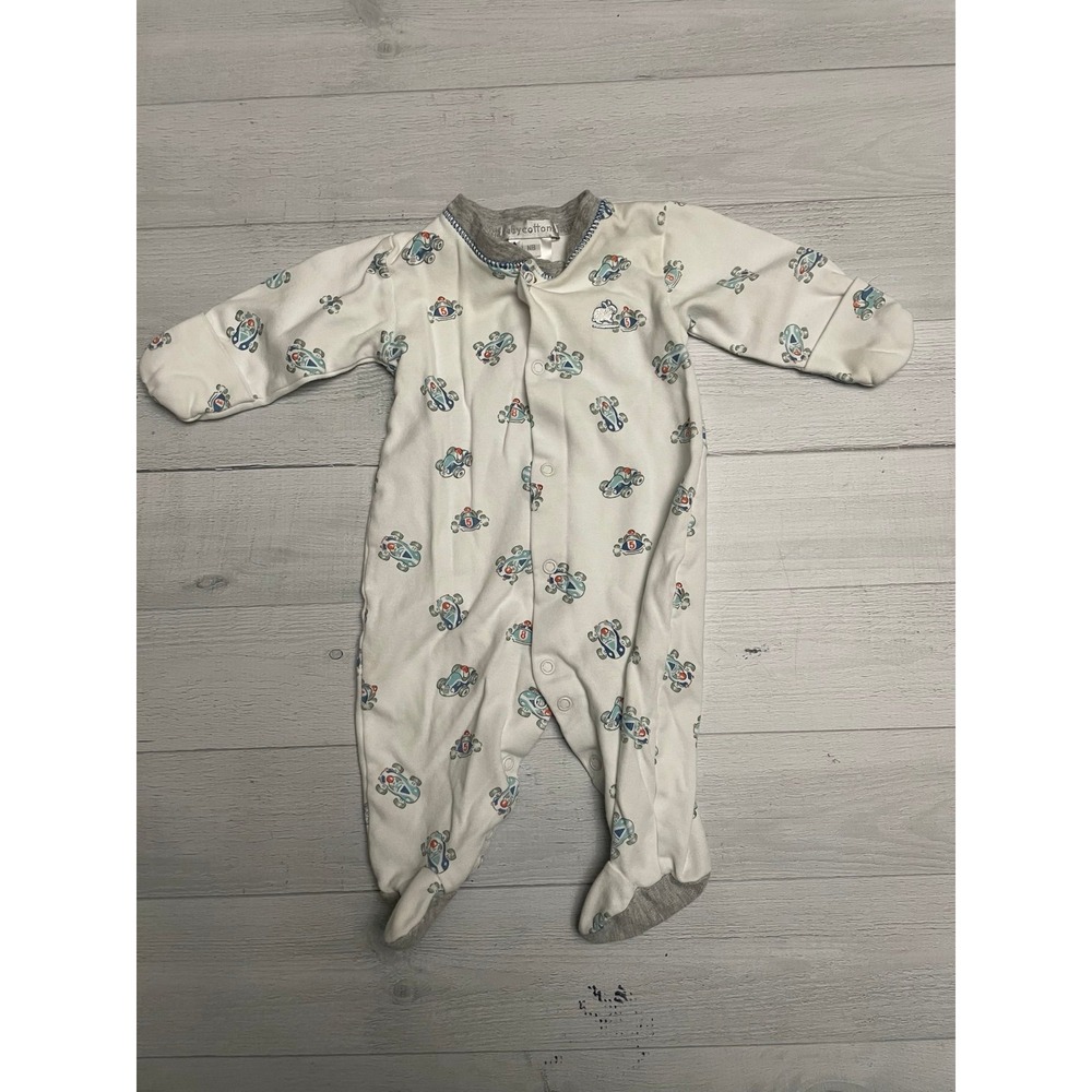Baby cotton baby racecar footed sleeper pima cotton‎ newborn